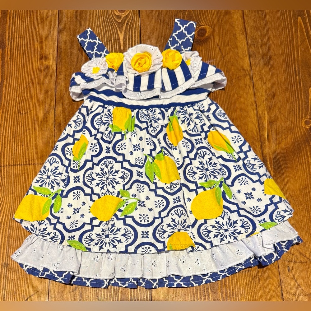Counting Daisies Lemon Baby Girl Dress Size 18m
